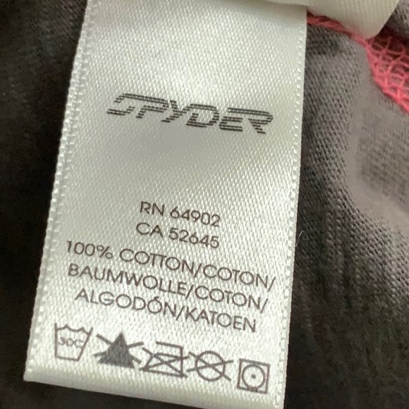 Spyder VNECK SLUB ATHLETIC TOP - Grey/Pink/Ivory - Picture 9 of 11